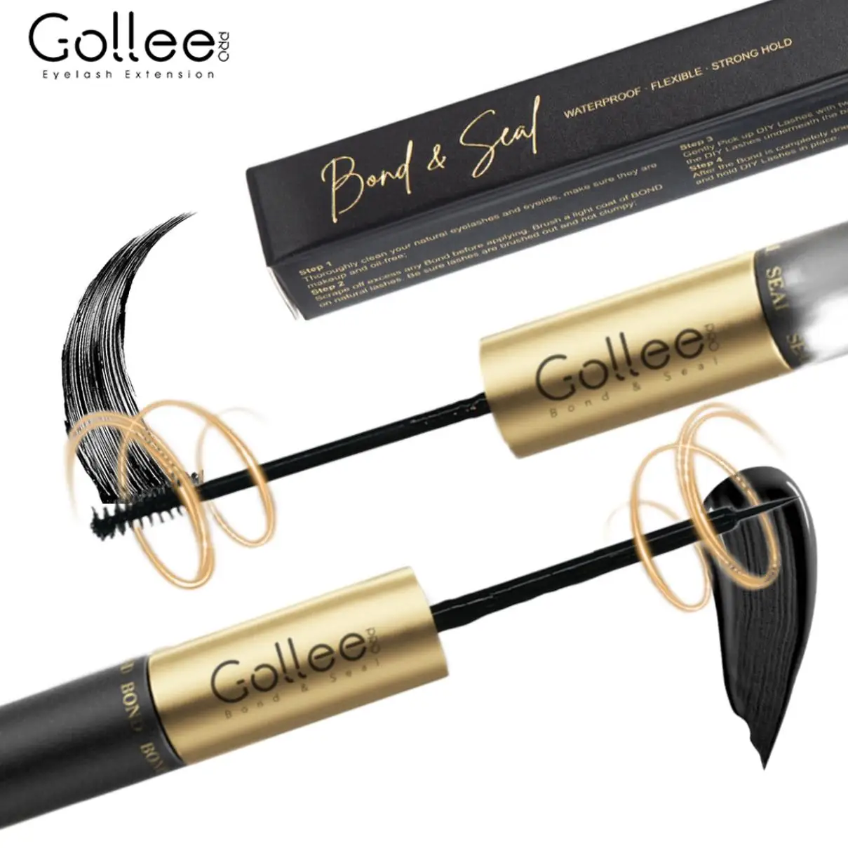 New Gollee Bond And Seal Lash Glue 8Ml Cluster Lashes Glue Individual Latex Free Waterproof Ciglia Finte Colla Lash Supplies