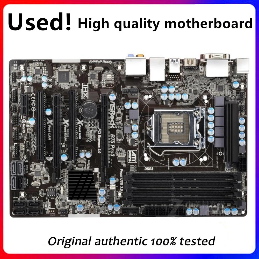Per Scheda Madre Del Computer Asrock B75 Pro3 Lga 1155 Ddr3 Per Scheda Madre Desktop Intel B75 P8B75 Sata Ii Pci-E X16 Usata