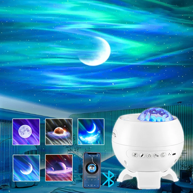 New Northern Lights Starry Sky Galaxy Projector Night Light Aurora Star Moon Lamp Home Gaming Room Decorazione Della Camera Da Letto Regalo Per Bambin