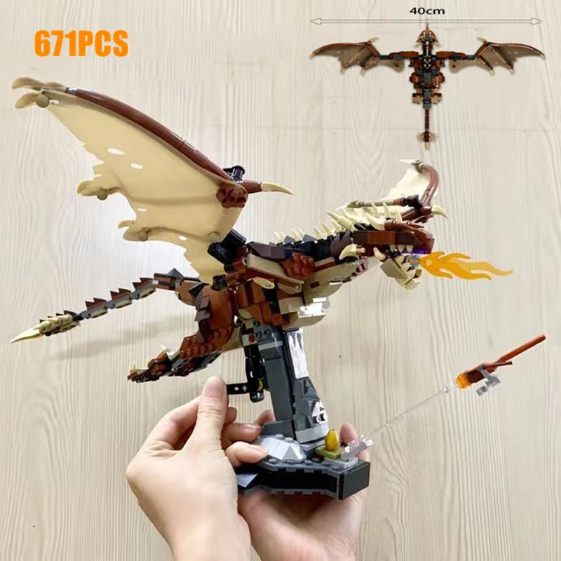 671 Pz Ungherese Horntail Dragon Building Blocks Modello 76406 Mattoni Giocattoli Educativi Per Bambini Regali Di Natale