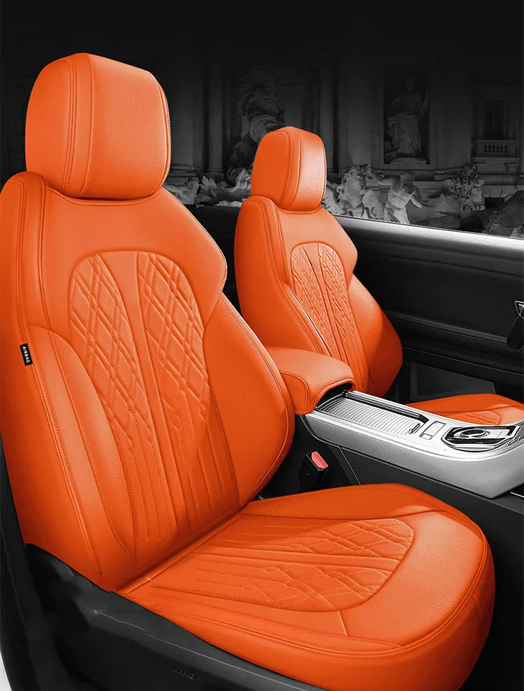 Customize Car Seat Covers Leather For Citroen Aircross C4 C5 C6 C3-Xr C2 Ailice Triomphe C4 Picasso Auto Accessoriesr Orange