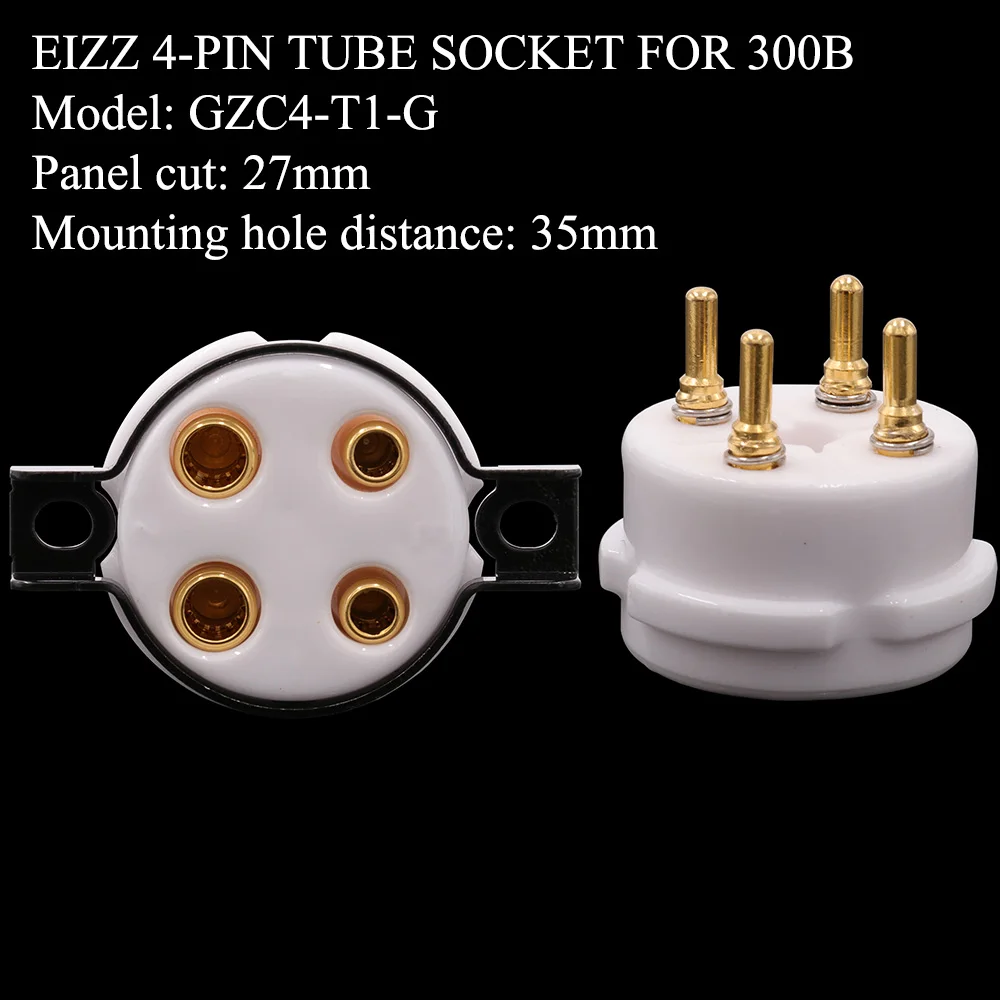 Eizz Base Presa Per Tubo A Vuoto A 4 Pin Per 2 A3 300B 40 45 50 5 Z3 811 101D 24K Perno In Ottone Placcato Oro S Hifi Vintage Tube Amp Fai Da Te 1 Pz