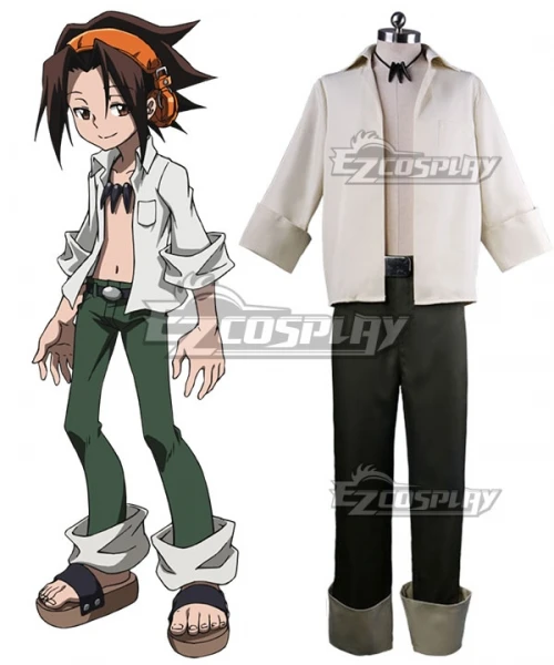 Shaman King Yoh Asakura School Outfit Halloween Carnival Suit Party Christmas Adult Shirt Pants Set Cosplay Costume E001