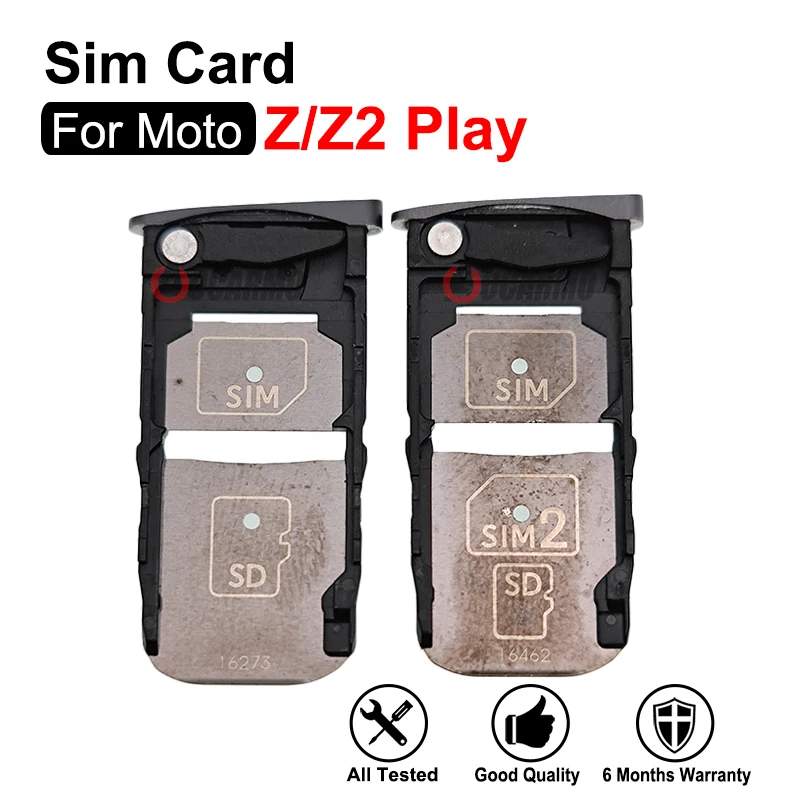 Slot Per Presa Porta Scheda Sim Singolo + Doppio Per Motorola Z Z2 Play Motoz Xt1650 Riparazione Parti Di Ricambio