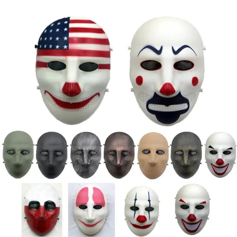 Zjz09 (Clown Military Tactical Skull Full Face Mask Cs Wargame Halloween Cosplay Party Paintball Airsoft Maschera Protettiva