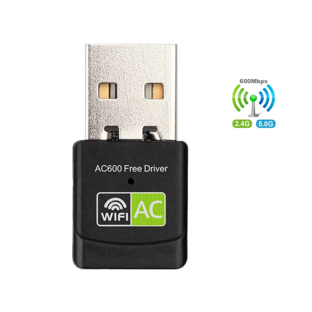 Adattatore Wifi Wireless Usb Adattatore Wifi Ethernet Ac 600Mbps 2.4G 5G Antenna Per Scheda Di Rete Ricevitore Wifi Scheda Di Rete Wireless Usb