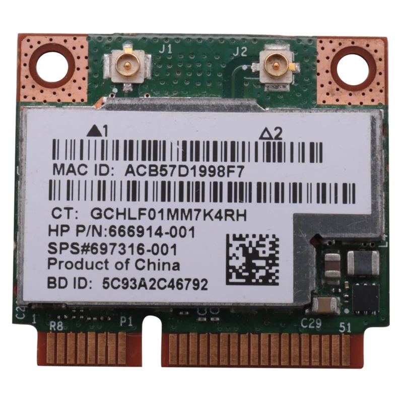 Dual Band Bcm943228Hmb 802.11A/B/G/N 300Mbps Wifi Wireless Card Bluetooth 4.0 Half Mini Pci-E Notebook Wlan 2.4Ghz 5Ghz