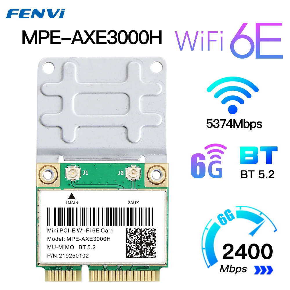 6Ghz/5G/2.4Ghz Wifi 6E Mini Pcie Wifi Card Per Bluetooth 5.3 Intel Ax210 Wlan Wifi Card 802.11Ax Wireless Network Card Windows10