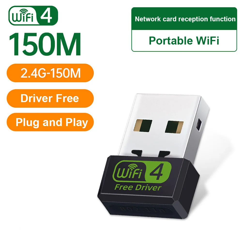 Adattatore Wifi Usb 150Mbps Scheda Di Rete Wifi 2.4G Usb Ethernet Per Pc Laptop Desktop Linux Windows Ricevitore Wifi Dongle Usb