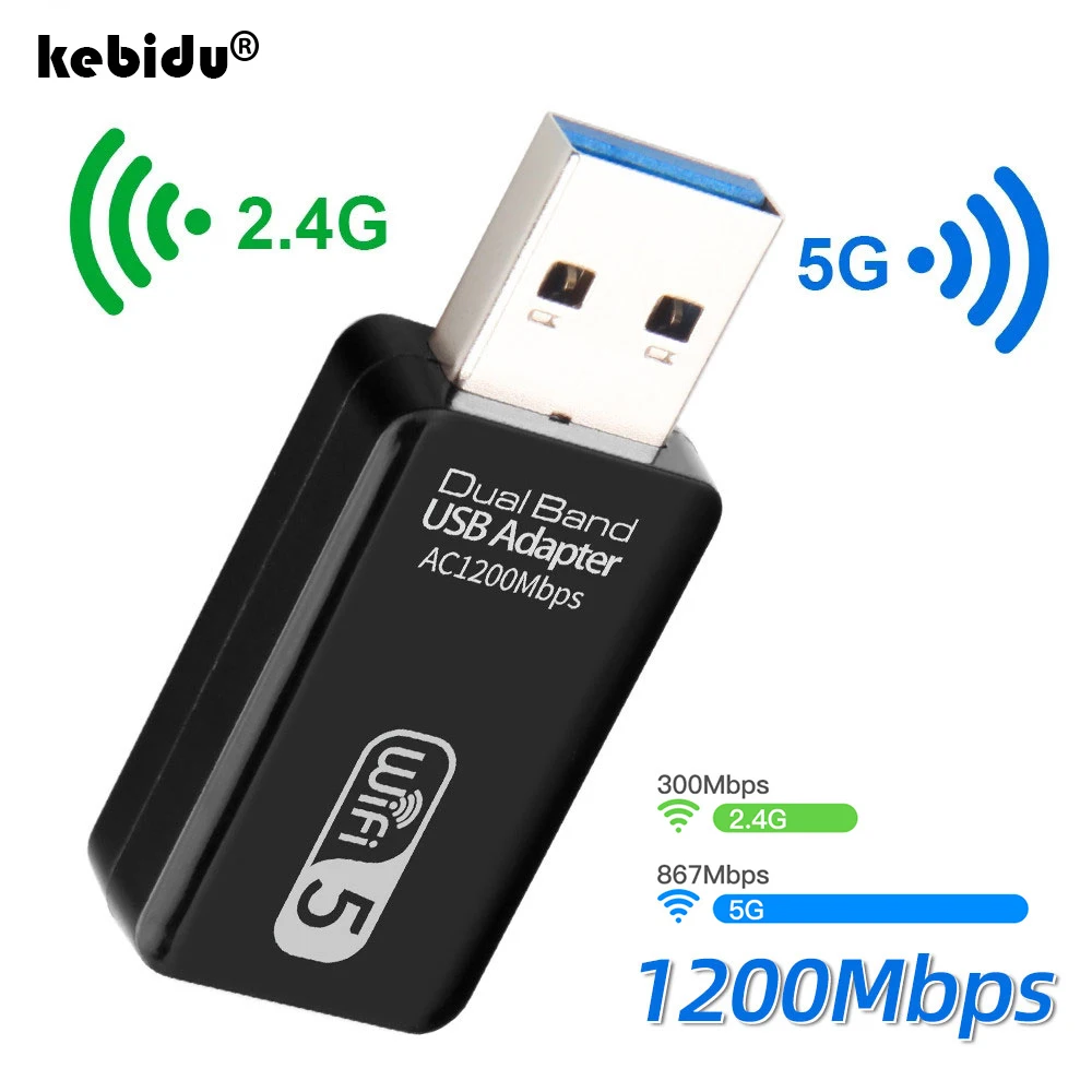 Adattatore Wifi 5G Adattatore Wifi Usb 3.0 Scheda Di Rete Wireless 1200Mbps Ricevitore Dongle Wifi Adattatore Lan Ethernet Per Pc Laptop
