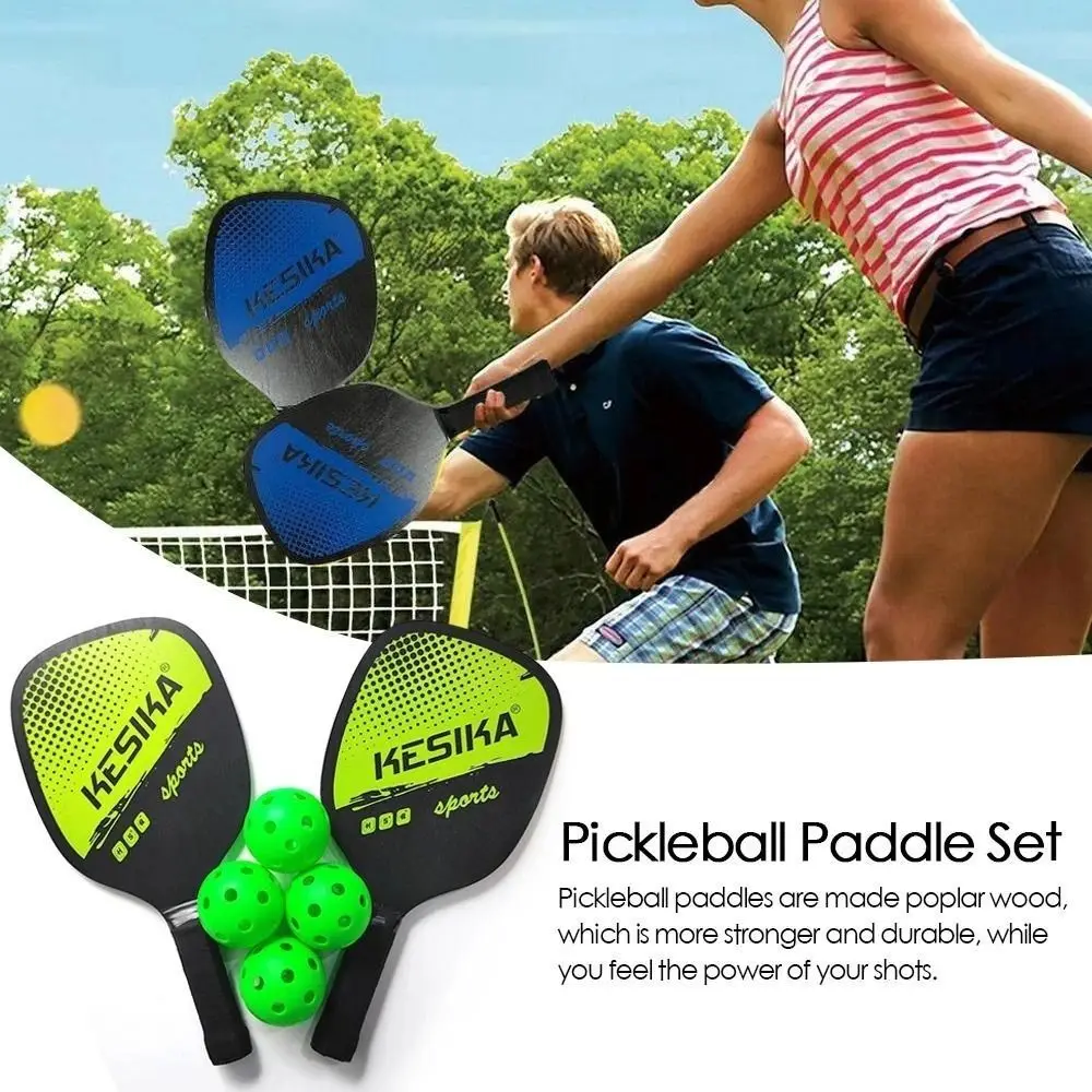 Pioppo Pickle Paddle Racchette Set Pickle Paddle Racchette Antiscivolo 4 Pickleballs Pickle Paddle Pickleball Paddle Uomo Donna