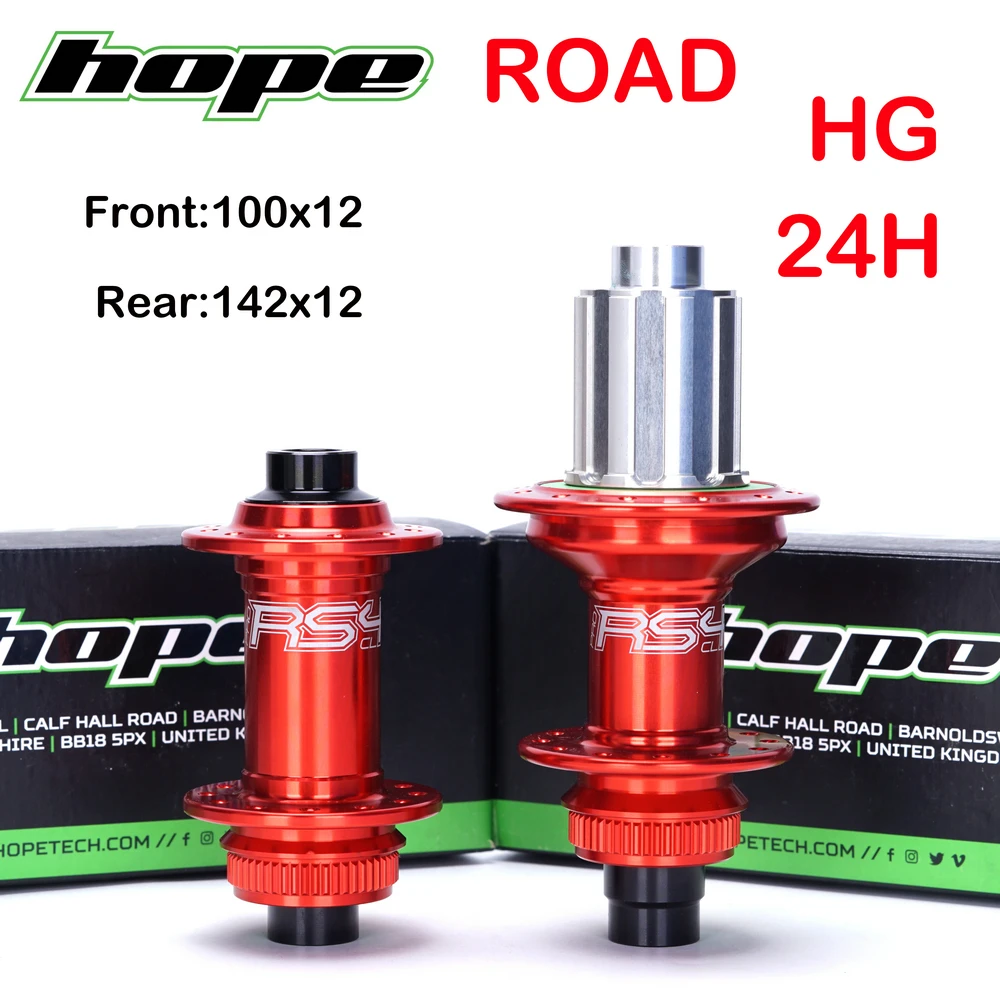 Hope Tech Rs4 Centrotavola Posteriore Cx/Mozzo Stradale 142X12 100X12Mm Strada Ghiaia Mozzo Anteriore 24/28 Fori