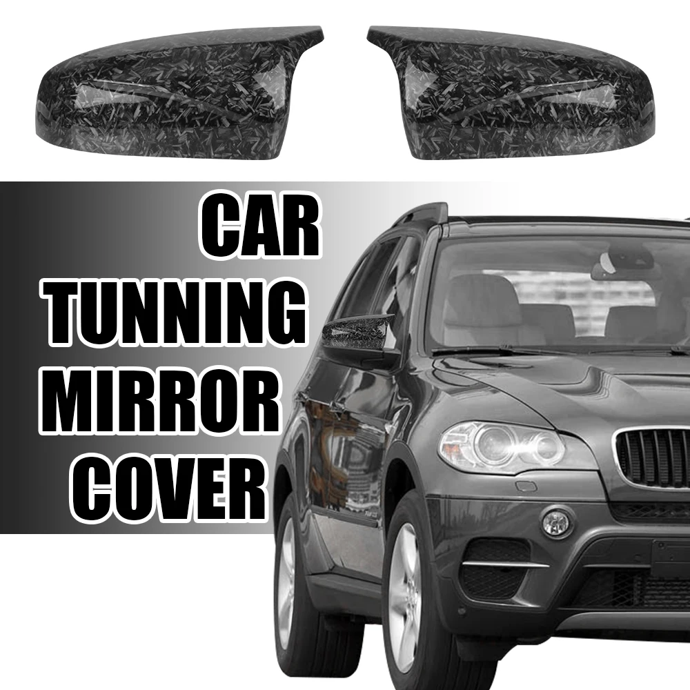 Car Side Mirror Covers Wing Mirror Cap Forged Pattern Decorative Kit Protection Auto Accessories For Bmw X5 X6 E70 E71 2008-2013