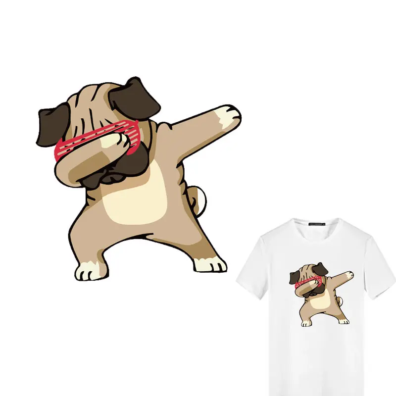Cute Big Dog Patch Iron On Transfers For Kids Fusibile Abbigliamento Strisce Patch Sensibili Al Calore T-Shirt Fai Da Te Stampa Adesivi Pvc E