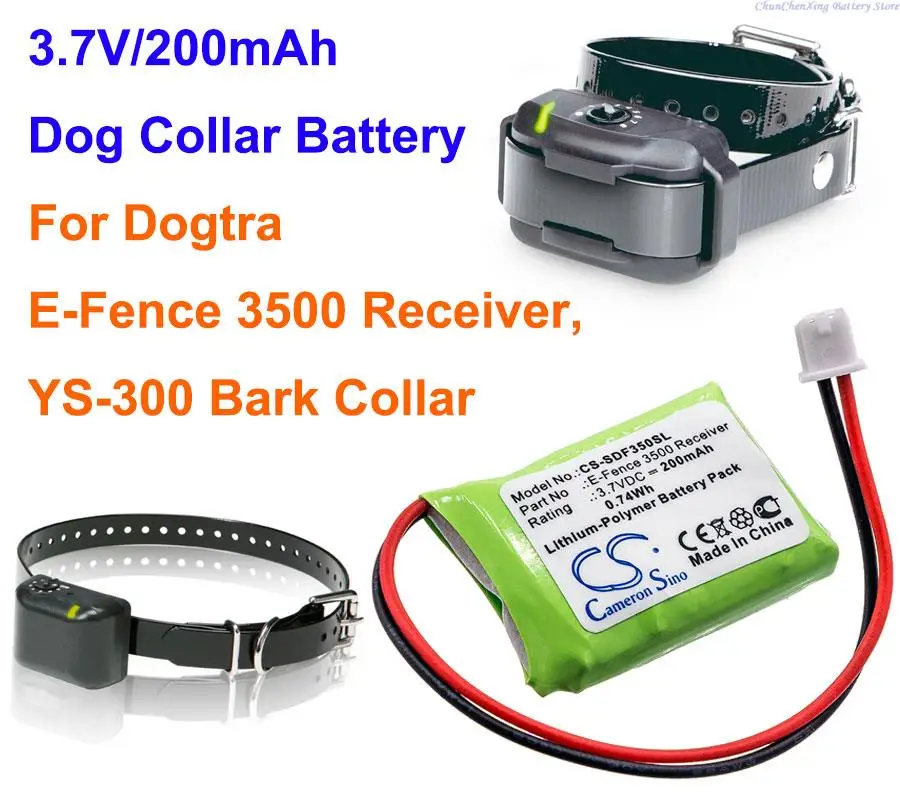 Orangeyu 200Mah Batteria Per Collare Per Cani Per Ricevitore Dogtra E-Fence 3500, Collare Antiabbaio Ys-300