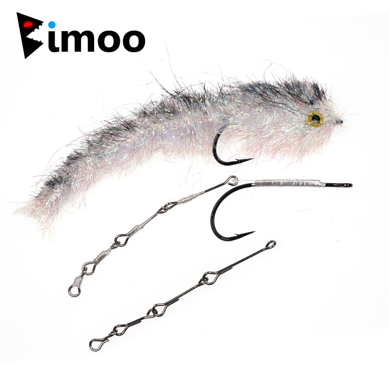 Bimoo 2 Set Articolato Pesce Gambo Streamer Fly Tying Gambo Pike Fly Tying Materiali Standard Di Formato Lungo