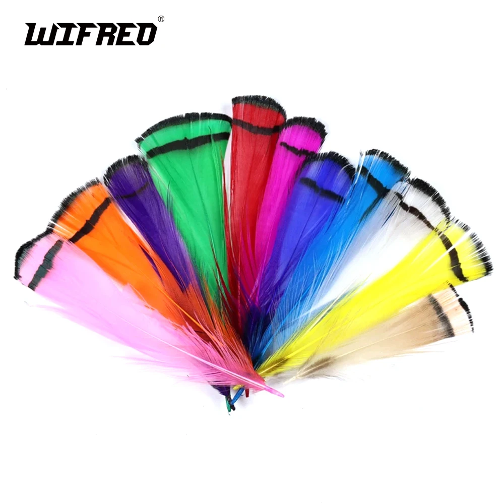 Wifreo 20 Pz Lady Amherst Tippet Piuma Naturale Bianco Rosso Giallo Viola Verde Colore Fly Legatura Pesca Streamer Intruder