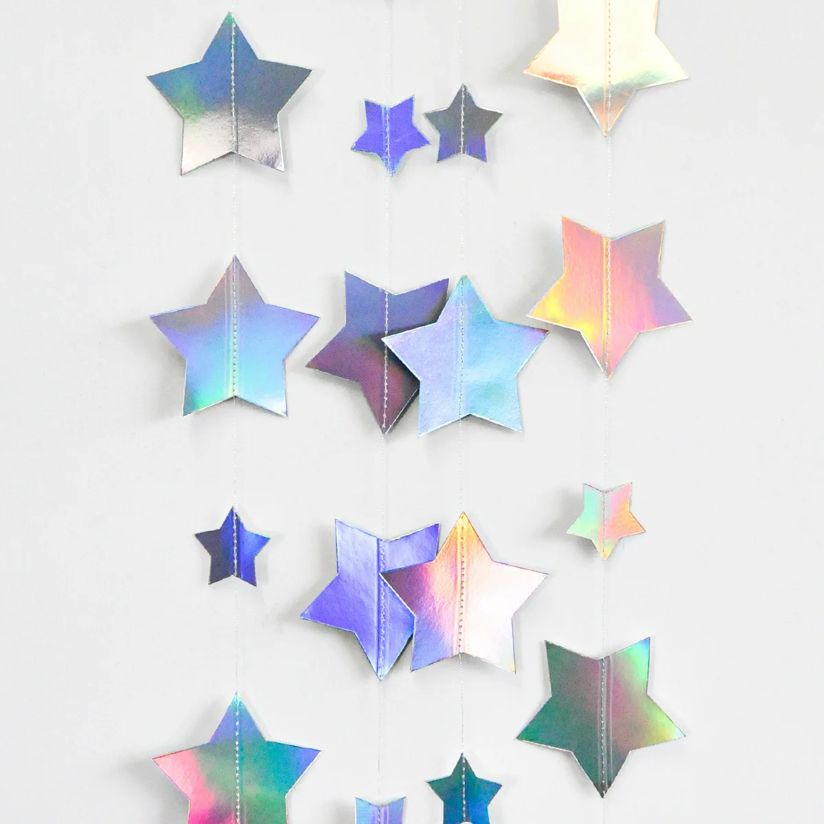 Iridescente Gender Reveal Star S Ghirlande Per La Festa Di Buon Compleanno Rainbow Star Banner Holographic Star Paper Streamer Decoration