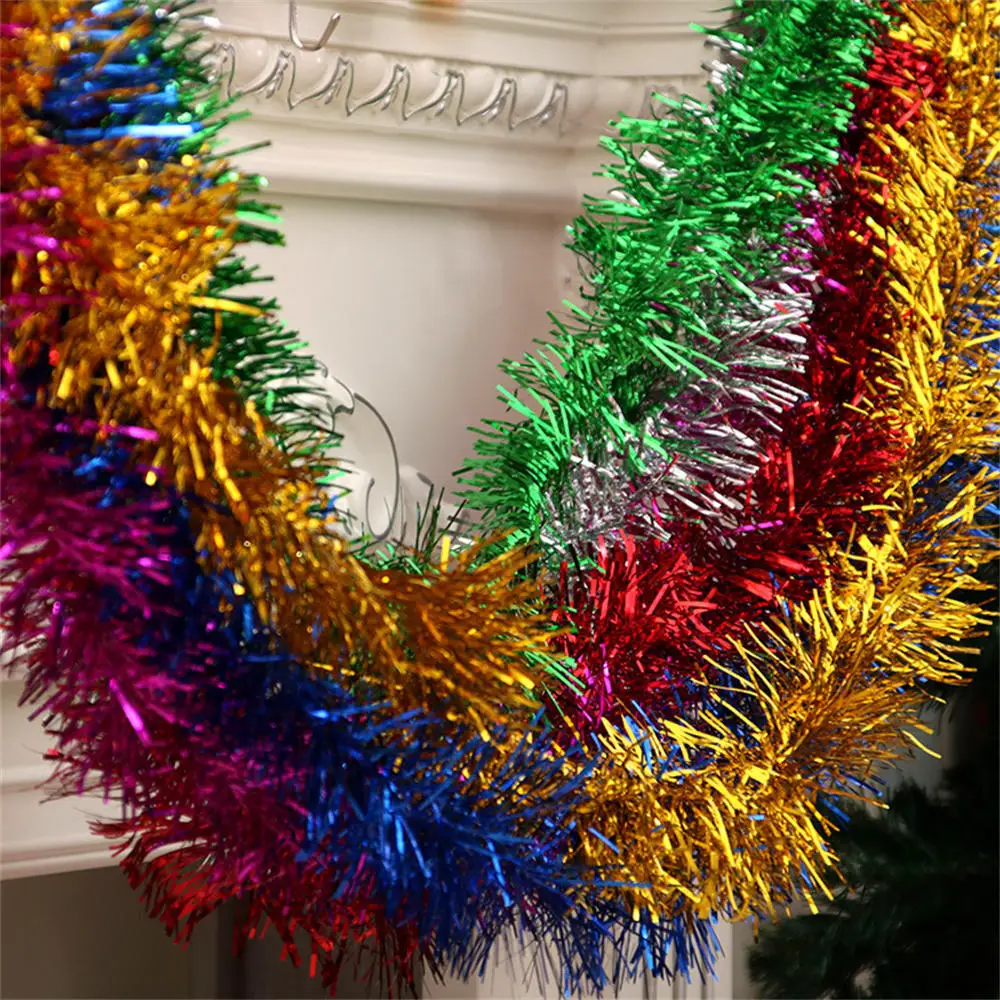 Foil Tinsel Ribbon Garland For Christmas Decoration Xmas Tree Wrapping Ribbon Ornamenti Natalizi Forniture Per Decorazioni Di Capodanno 2M