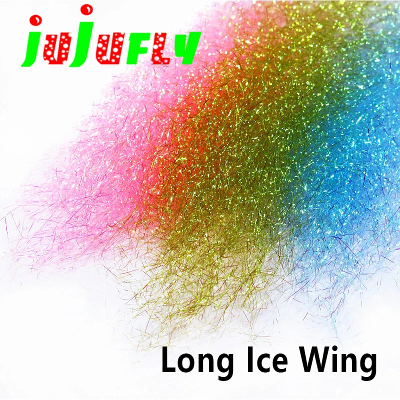 New Hot 5 ''Long Slim Ice Wing Fiber Ultra Long Ice Dub Perlescente Baitfish Streamer Shimmer Frange Fly Legando Materiali
