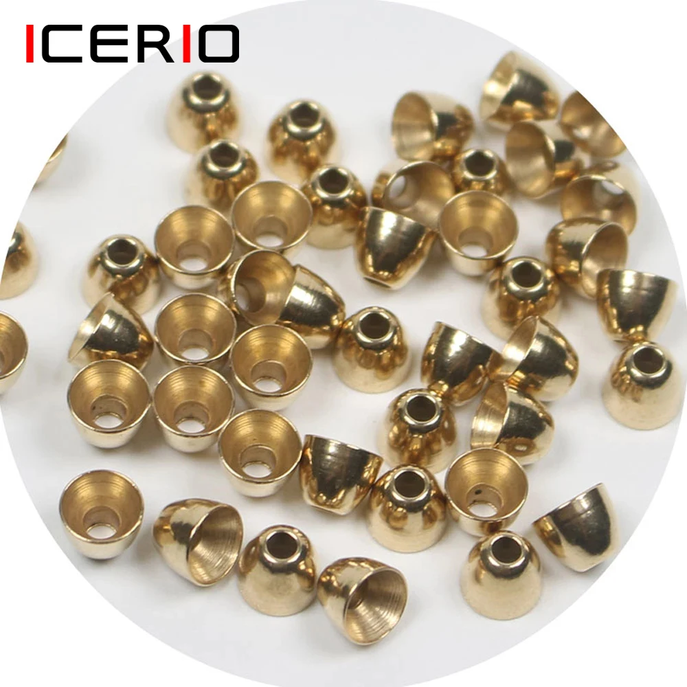 Icerio 100 Pz Ottone Fly Tying Cono Heads (7/32 "5.5Mm) Tubo Fly Streamer Zonker Fly Tying Materiale