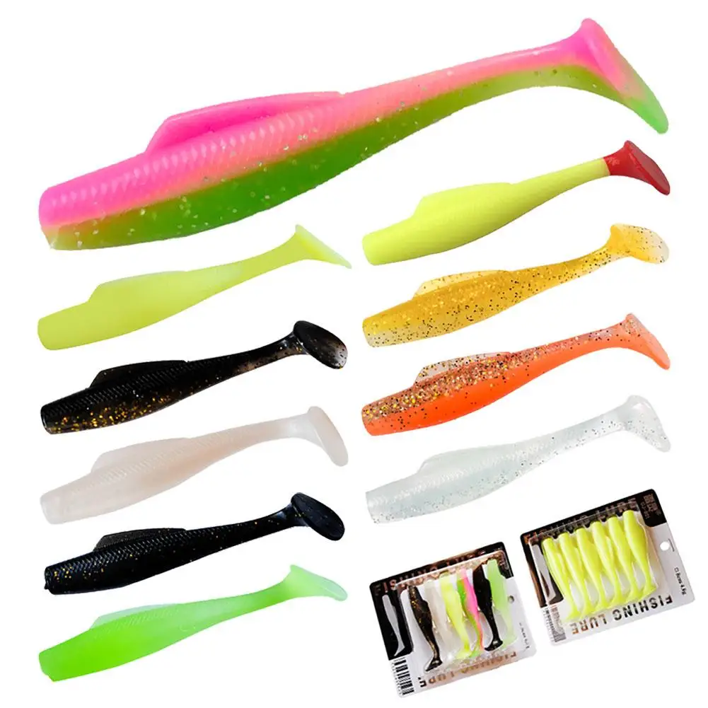 Pesca Soft Lure Worm Con Scatola Silicone Bait Swimbait Streamer Sea Fishing Spoon Lure 6Cm/8Cm/10Cm Soft Worm Swimbait All'Ingrosso