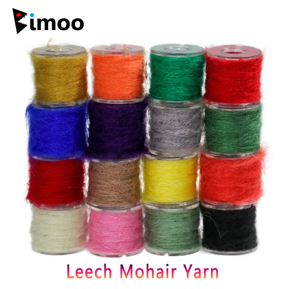 Bimoo 20Yards Leech Mohair Yarn Linea Di Doppiaggio Sintetico Ninfa Scud Leech Streamer Body Fly Leging Materiale Esche Da Pesca Alla Trota