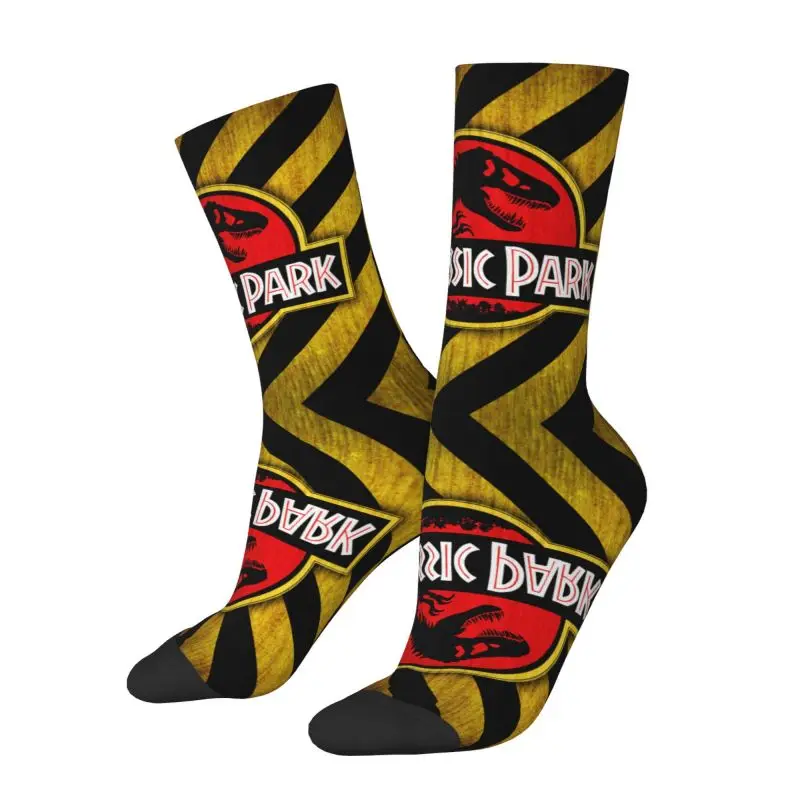 Jurassic Park Logo Mens Crew Socks Unisex Cute 3D Printing Giant Dinsaur Dress Socks