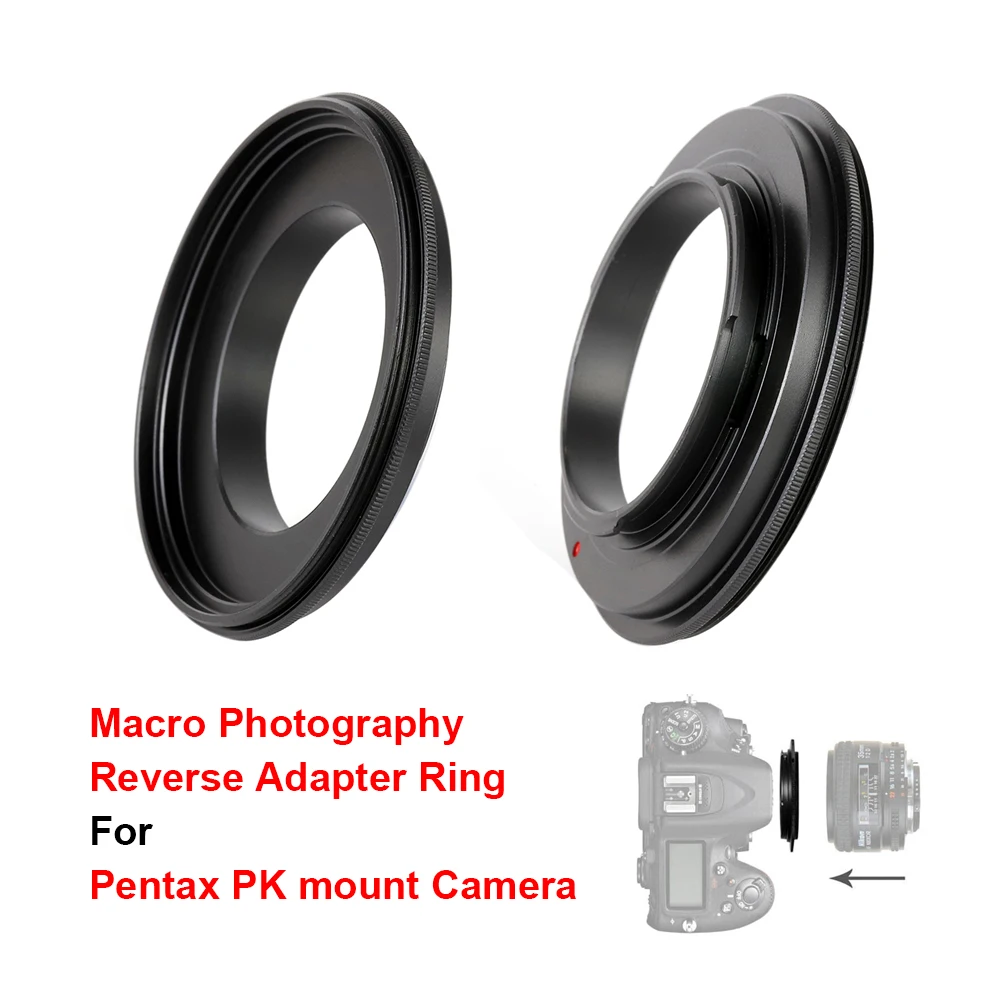 Per Pentax K Pk Mount Camera Macro Photography Lens Anello Adattatore Inverso 49 52 55 58 62 67 72 77Mm