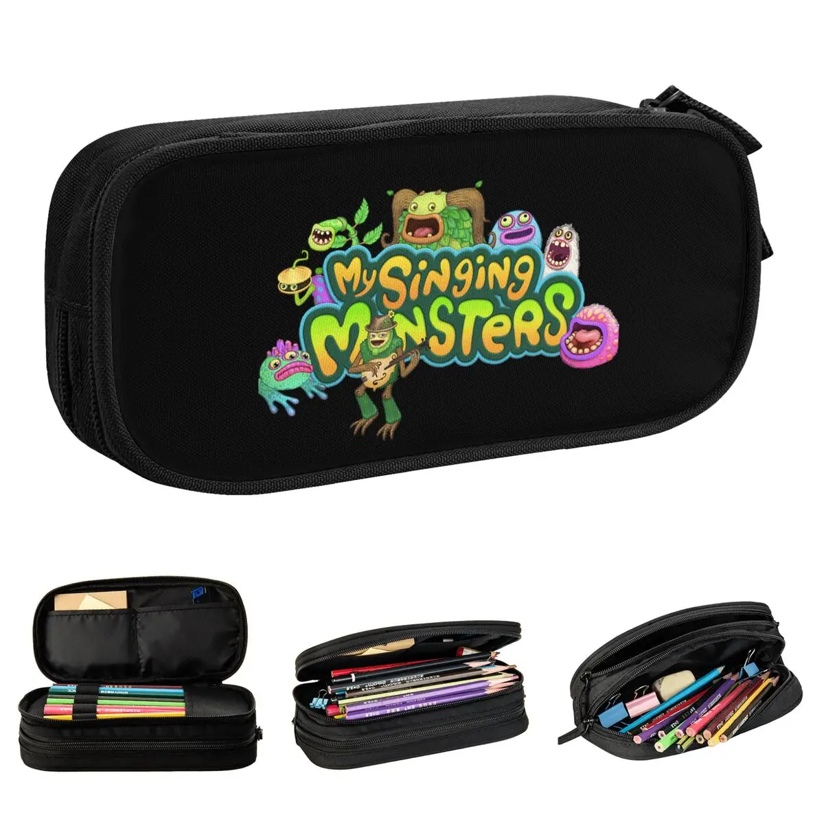 My Singing Monsters Game Cartoon Pencil Cases Pencil Box Pen For Girls Boys Big Capacity Bags Studenti School Zipper Stationery