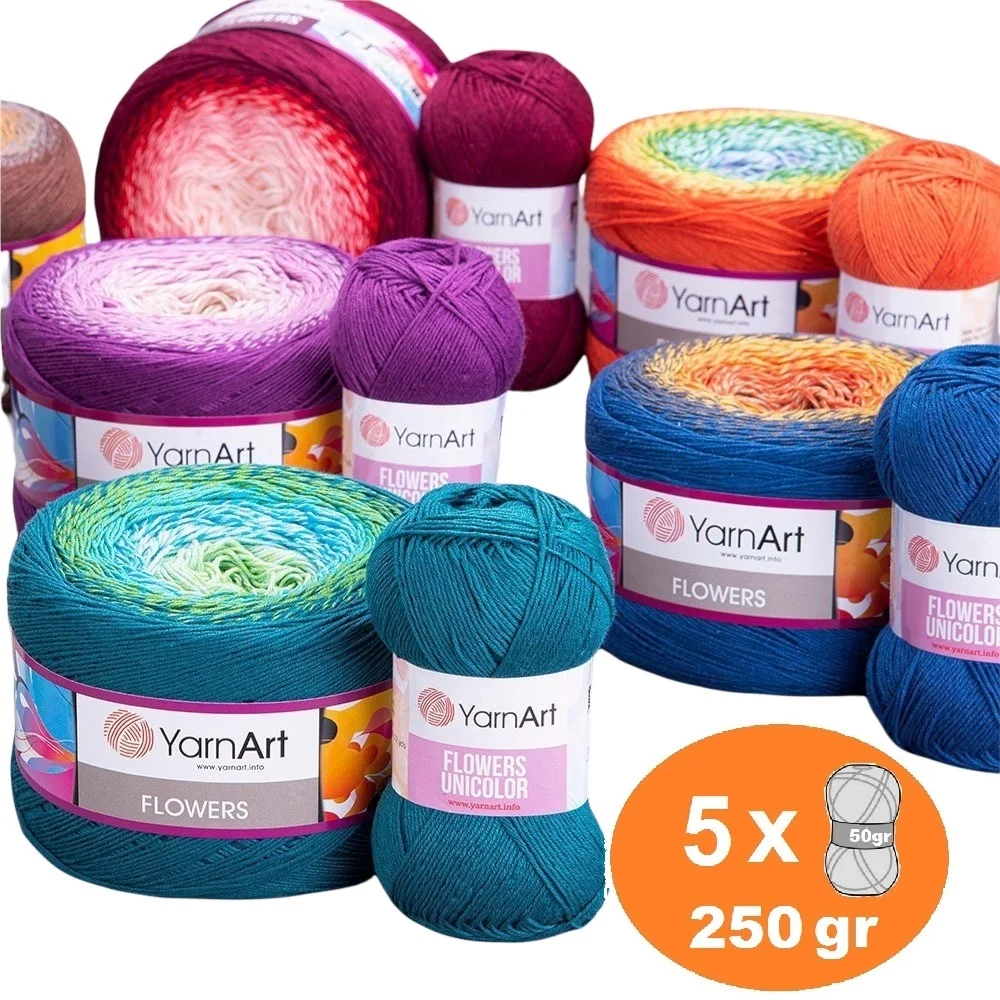 Yarn Art Flowers Unicolor Yarn Hand Knitting Crochet % 55 Cotton Muslimand Thread Scialle Camicetta Tessili Per La Casa Amigurumi
