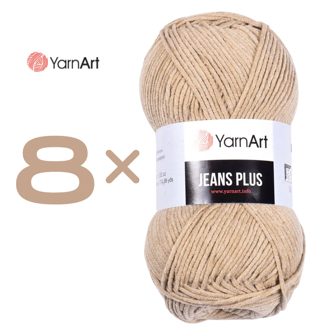 Yarn Art Jeans Plus 8 Pezzi Filato Di Cotone Morbido Per Maglieria A Mano Amigurumi Filo All'Uncinetto Fai Da Te Maglieria Per Bambini Maglione Cardig