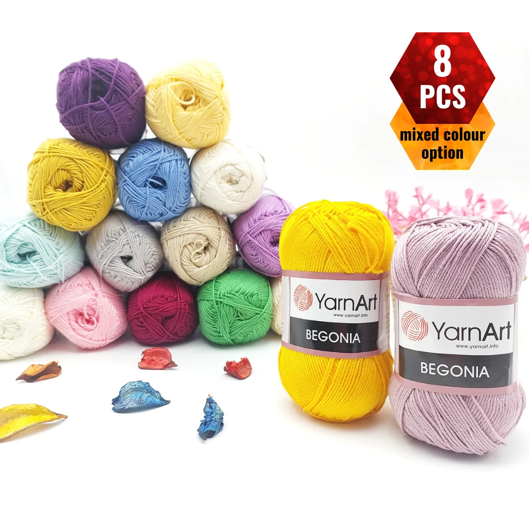 Yarnart Begonia Filato Di Cotone Morbido Per Maglieria A Mano Amigurumi Crochet Battistrada Fai Da Te Bambino Maglieria Sciarpa Maglione Scialle Cardi