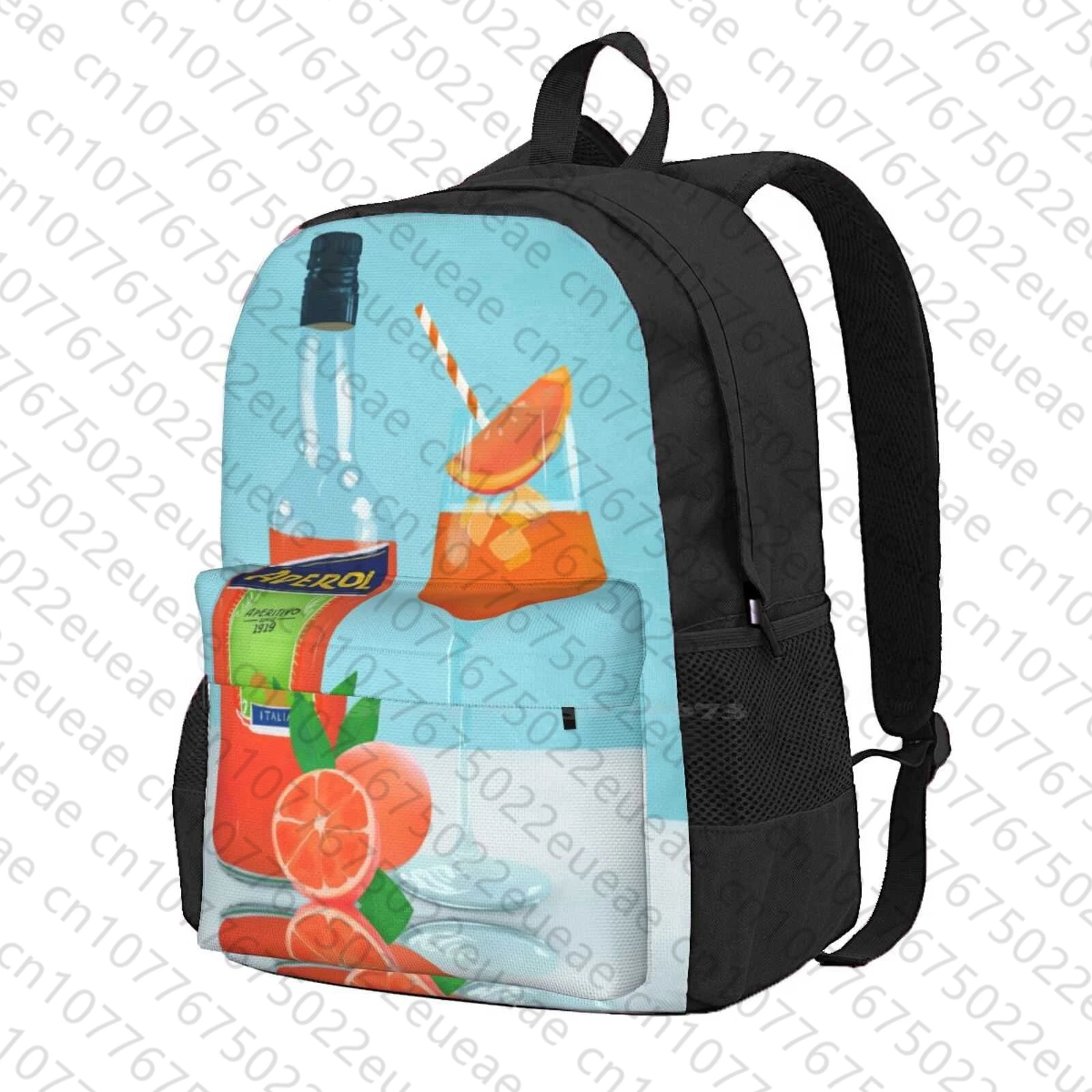 Spritz Zaino Scuola Di Grande Capacità Borse Per Laptop Spritz Summer Drink Bevande Orange Summer Time Cocktail Fruit Food
