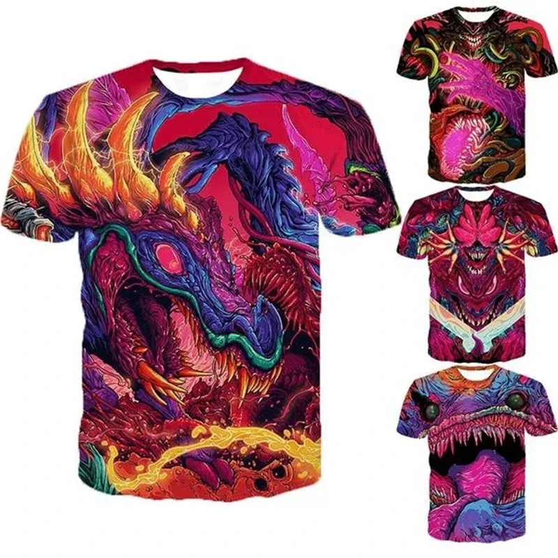 Estate New Fashion Womens Hyper Beast Cthulhu 3D Print Casual T-Shirt Gamer Cool Magliette Oversize Size 2Xs-6Xl Top Tees
