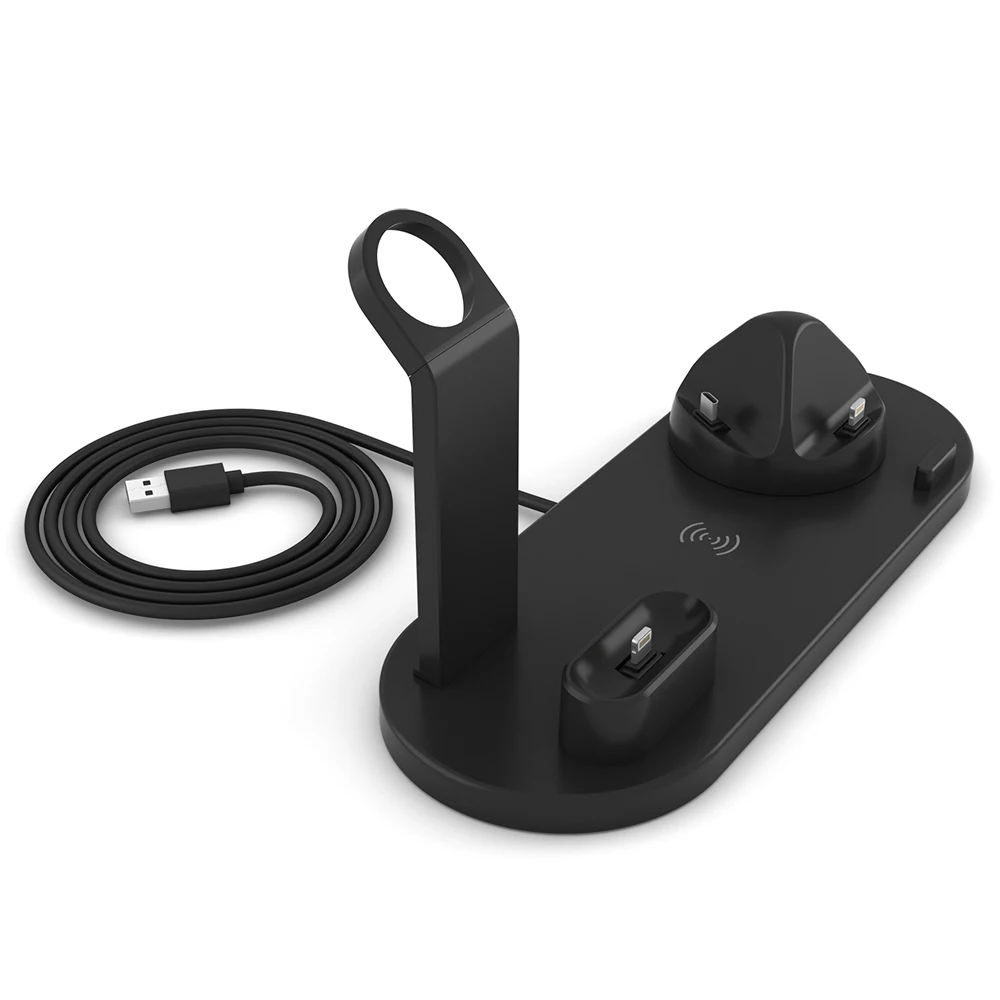 4 In 1 Dock Station Per Caricabatterie Wireless Veloce Da 10W Ricarica Rapida Per Iphone Per Apple Watch 2 3 4 Per Airpods