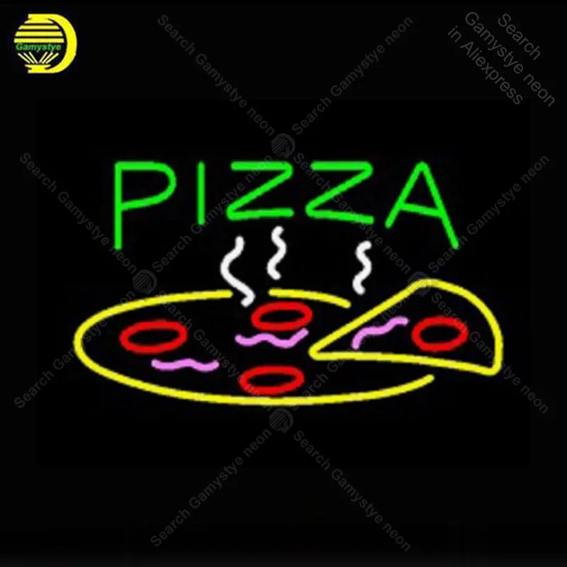 Insegna Al Neon Pizza Slice Open Neon Bulb Sign Arcade Handcraft Beer Bar Restaurant Business Display Decorare Vintage Neon Light