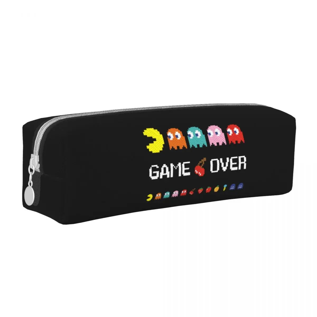 Game Over Vintage Kawaii Pencil Cases Arcade Game Pen Holder Bags Student Large Storage School Supplies Pencilcases Con Cerniera