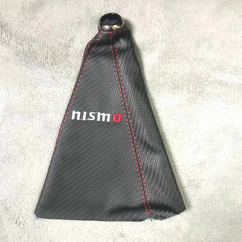 Jdm Nismo Car Shifter Boot Cover In Fibra Di Carbonio Panno Gear Sleeve Per Nissan Tiida Teana Skyline Juke X-Trail Almera Accessori
