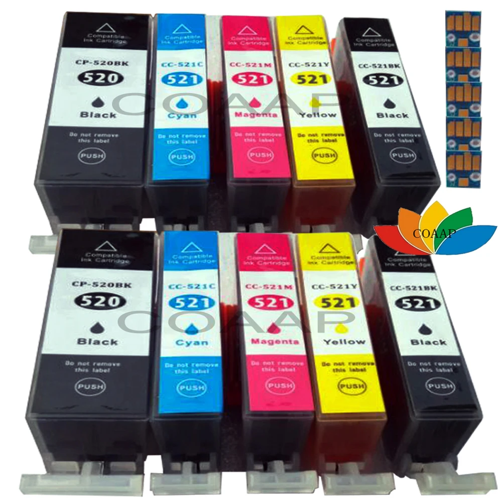 10X Compatibile Canon Pgi 520 Cli 521 Cartucce Di Inchiostro Per Pixma Mp980 Mp648 Mp640R Mx860 Mx868 Mx870 Mx876 Stampante