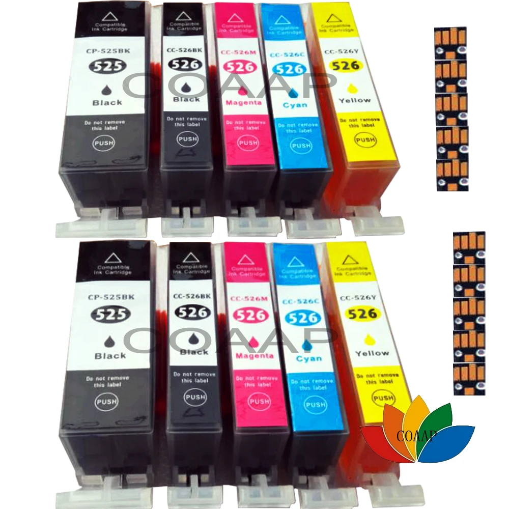 10X Compatibile Pgi-525Xl Cli-526Xl Cartucce D'Inchiostro Per Canon 525 526 Pixma Mg6100 Mg6150 Mg6250 Mg6220 Mg6120 Stampante