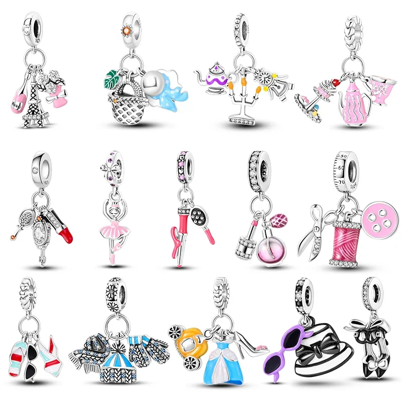 925 Sterling Silver Ballerina Girl Profumo Princess Dress Beads Fit Original Pandora Charms Bracciali Donna Gift Jewelry Making