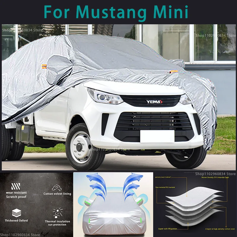 Per Mustang Mini 210T Full Car Covers Outdoor Sun Protezione Uv Polvere Neve Protettiva Anti Grandine E Tempesta Copertura Protettiva Automatica