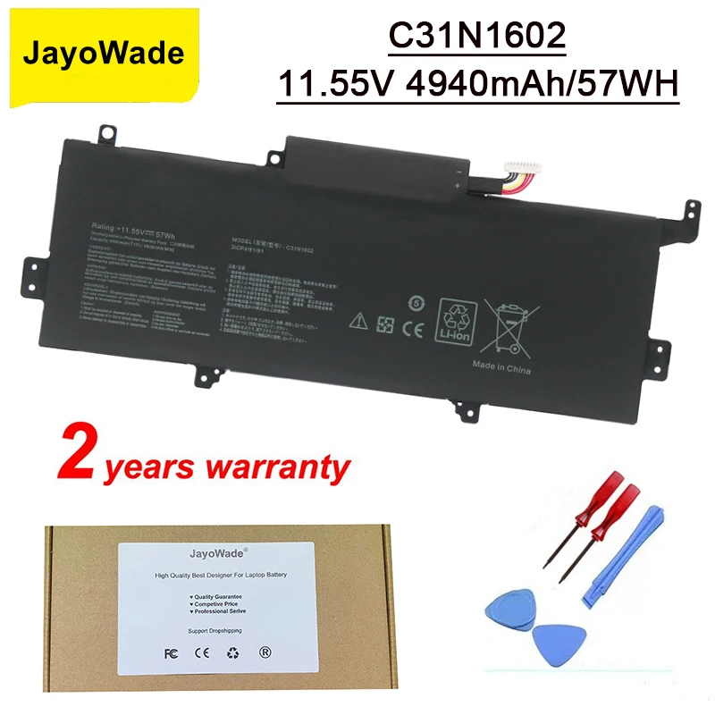 Jayowade Nuova Batteria C31N1602 Per Asus Zenbook U3000 U3000U Ux330 Ux330U Ux330Ua Ux330Ua-1A Ux330Ua-1B Ux330Ua-1C 0B200-02090000