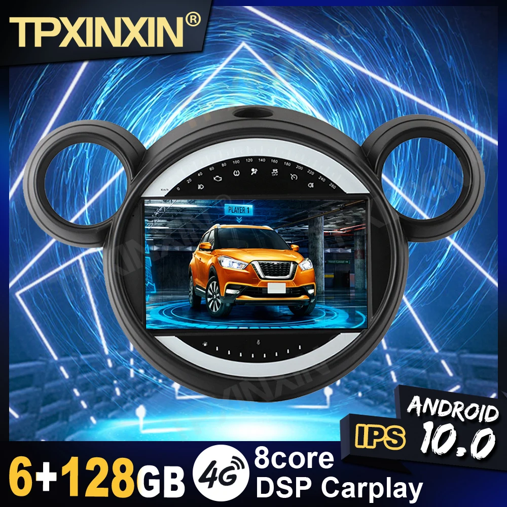 Ips Android 10 6 128G Carplay Per Bmw Mini R56 R60 Cooper 2007-2014 Dsp Lettore Multimediale Radio Registratore Video Navi Gps