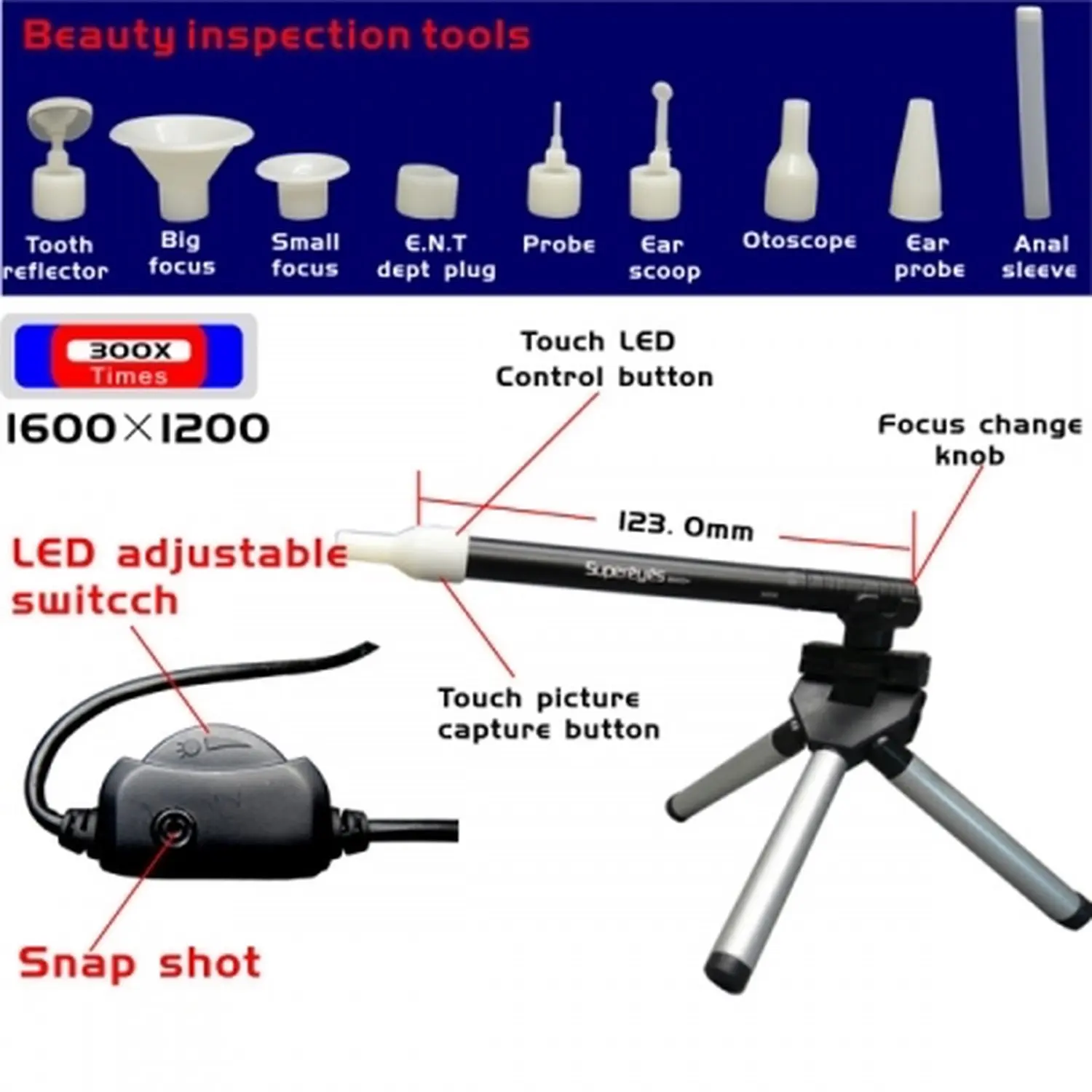Microscopio Supereyes B003 + Usb 2 Megapixel Hd 300X Con Il Basamento