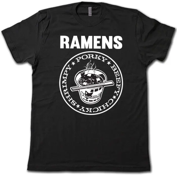 T-Shirt Ramens! -Funny Joe Ramone Noodle Soup Parody Premium Cotton Tee!