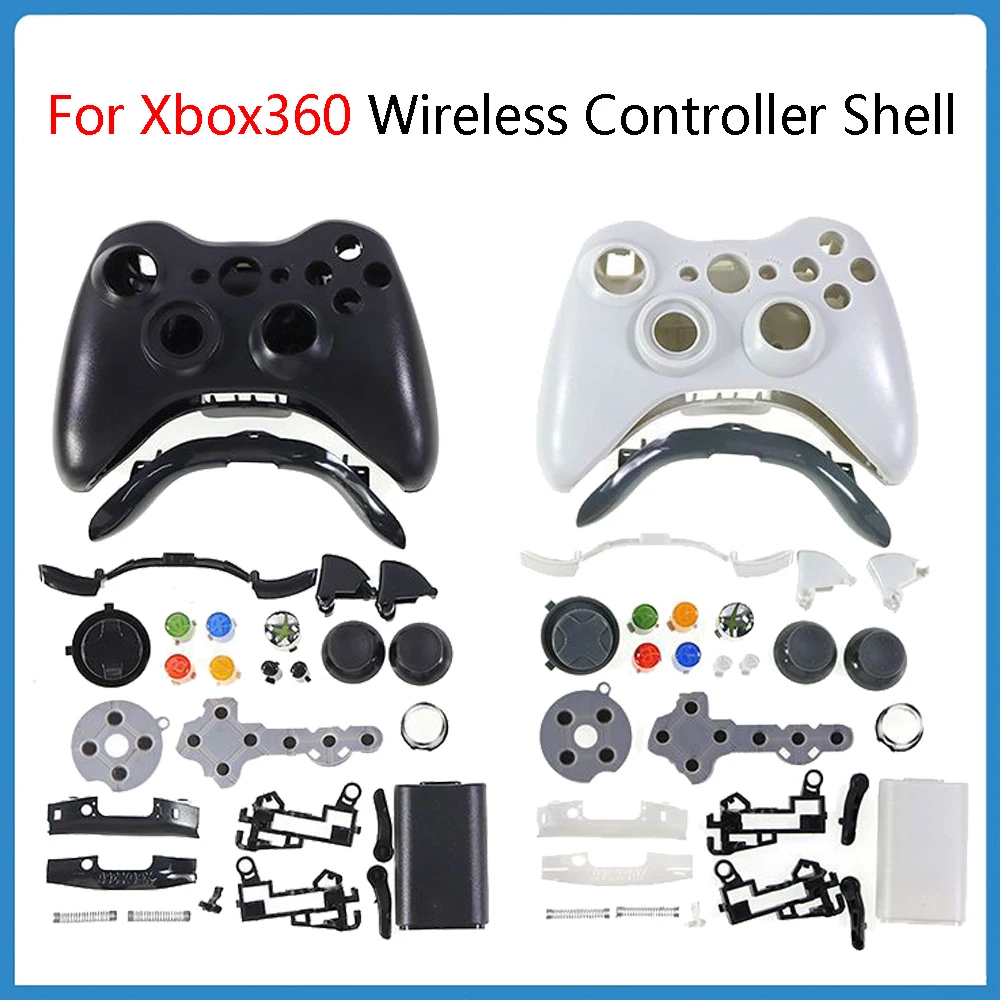 Per Xbox360 Wireless Controller Shell Per Xbox360 Wireless Housing Set Completo Maniglia Shell Cross Button Intera Cover Case Game Part