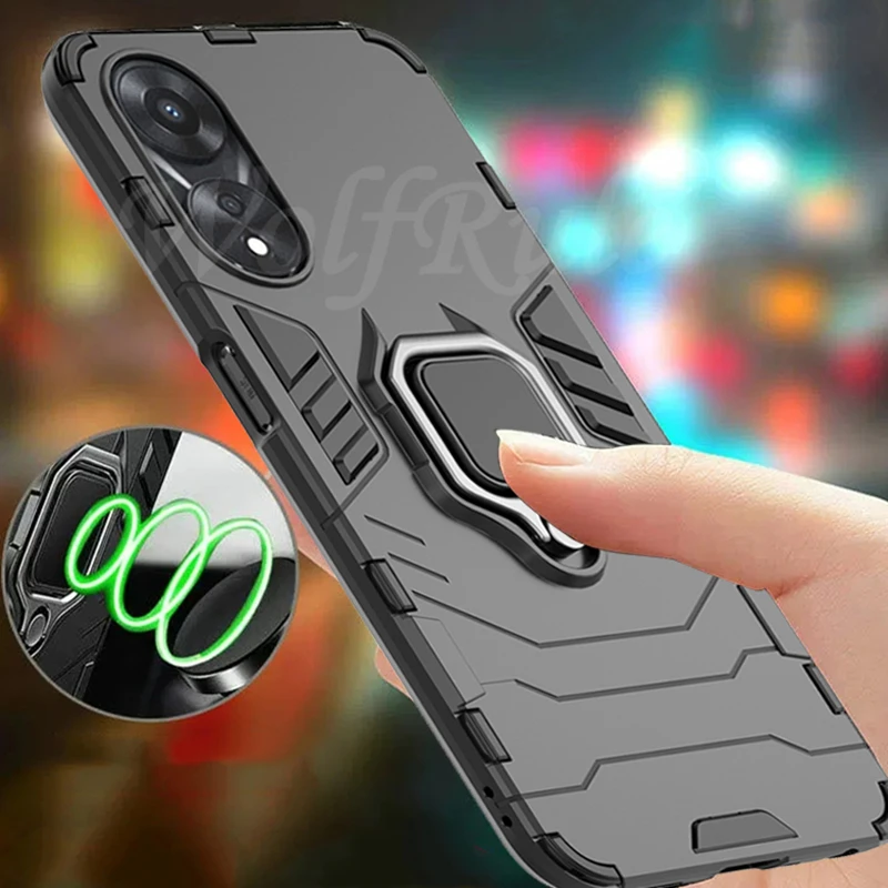 Per Oppo A78 5G Custodia Per Oppo A78 5G Capas Antiurto Telefono Posteriore Paraurti Anello Supporto Custodia Magnetica Oppo A 78 A78 5G Fundas