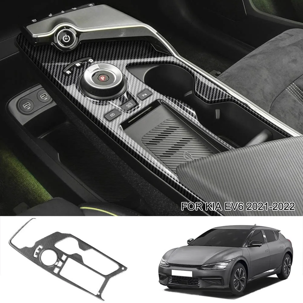Central Control Gear Panel Sticker Car Truck Center Control Per Kia Ev6 2021 Gear Panel Patch Abs Black Car Trim Parts Nessuno